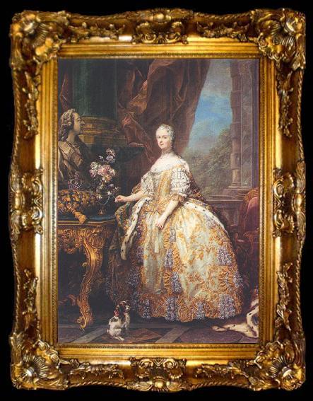 framed  Charles-Amedee-Philippe van Loo Portrait de Marie Leszczynska, ta009-2